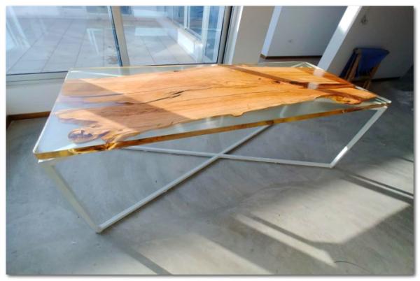 Mobili Buscemi - Arredamenti - Tavolo in legno e resina epossidica  trasparente Luxurytable T16 rettangolare